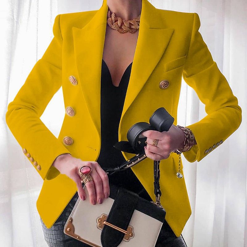 Women's New Solid Color Fashion Casual Suit Short Jacket by Royal Closet