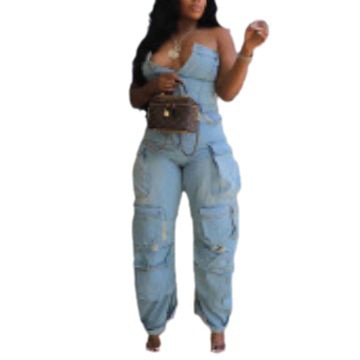 Womens Fashion Multi-pocket Jumpsuit by Royal Closet
