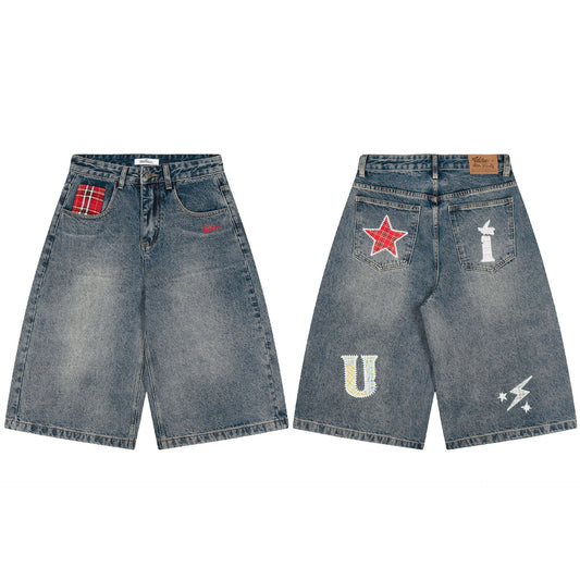 Patchwork Denim Shorts For Women by Royal Closet