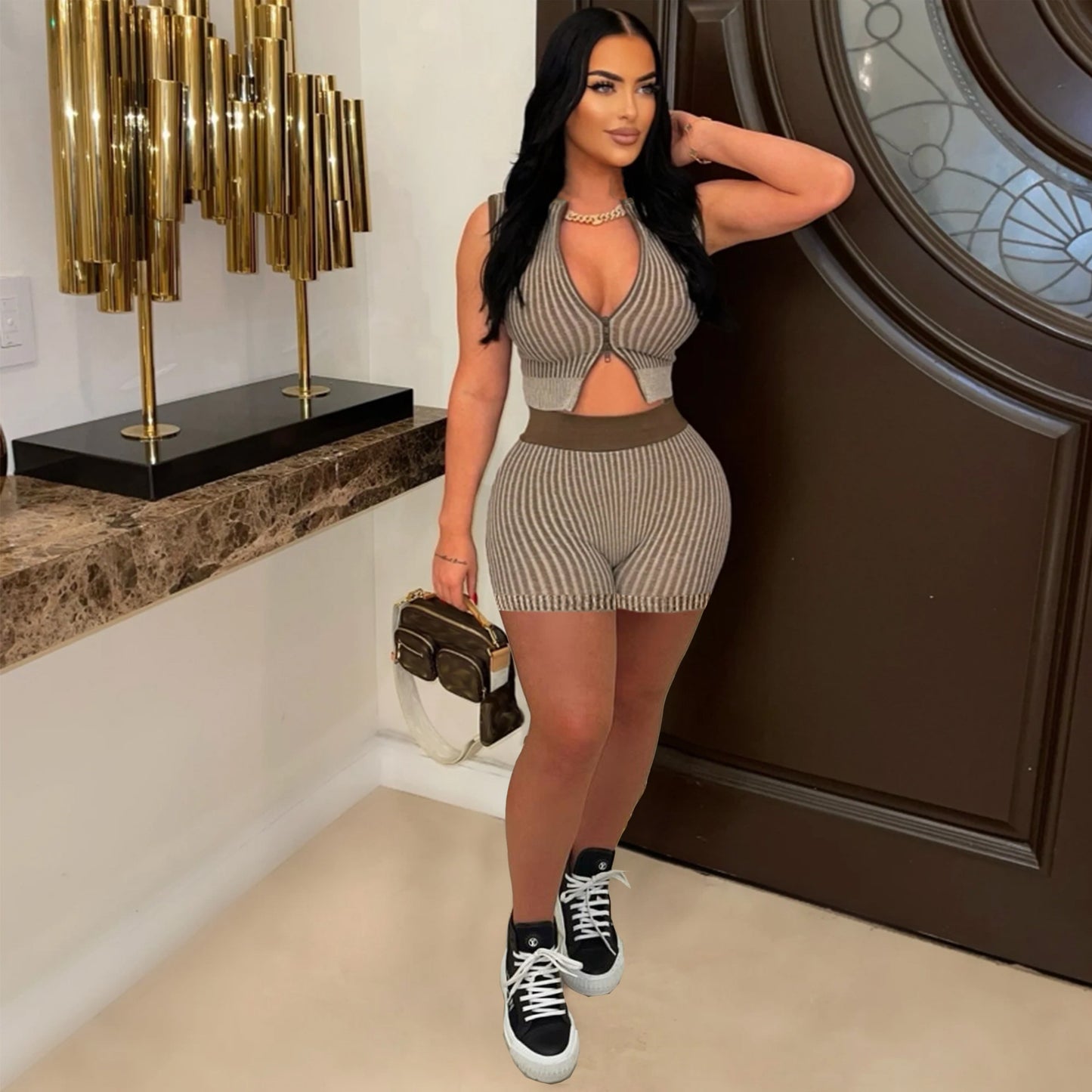 Sleeveless top and shorts set by eprolo
