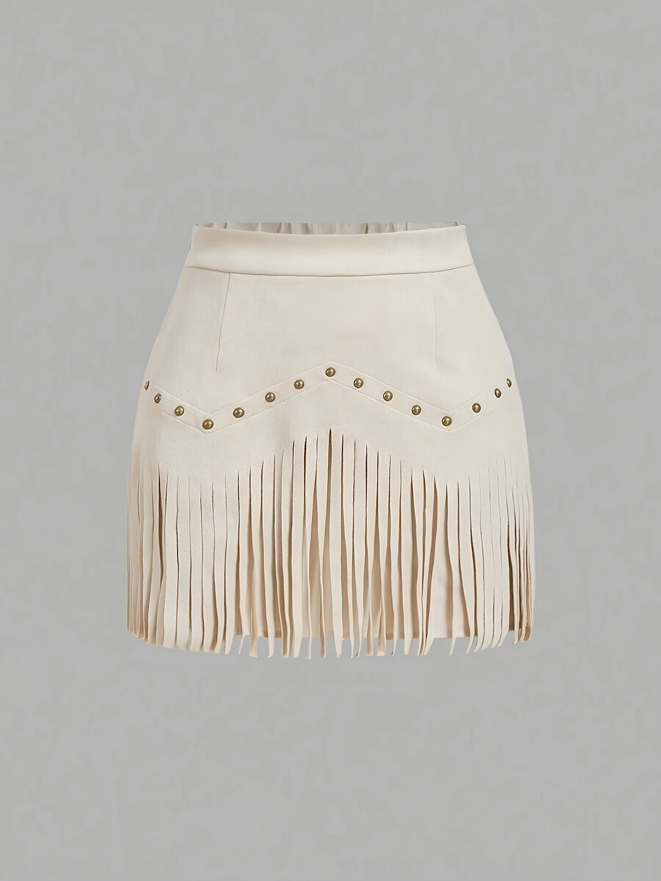 Womens Retro Rivet Tassel Mini Skirt by Royal Closet