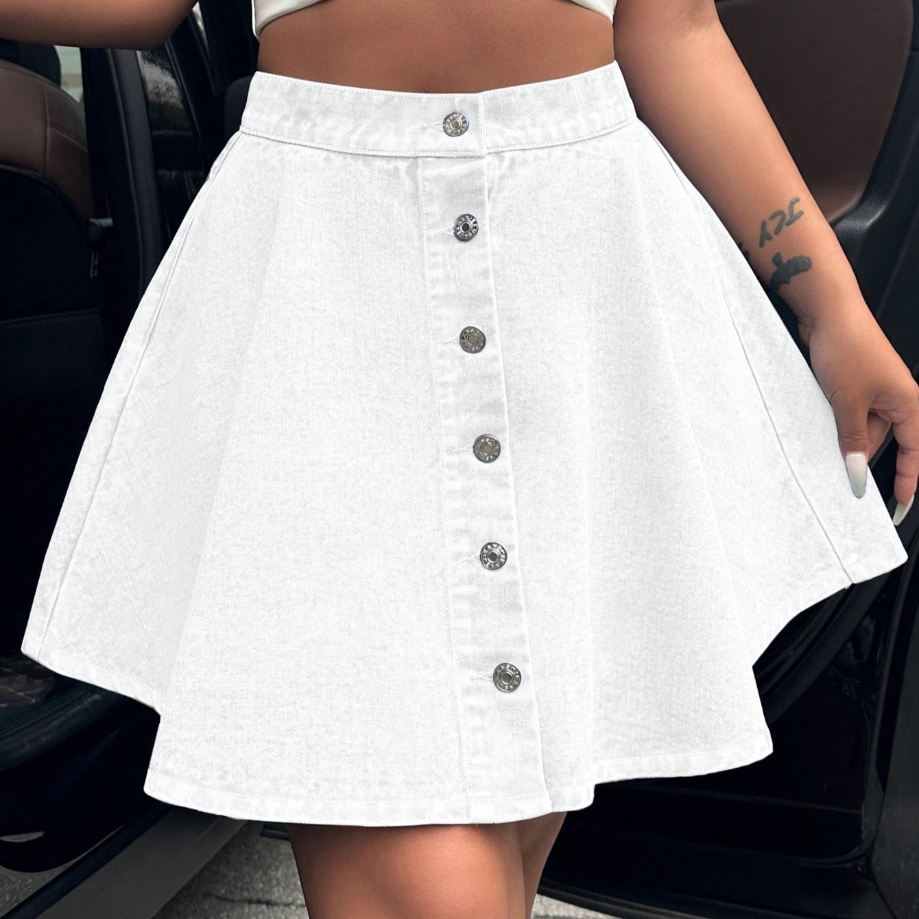 High waisted loose denim skirt by eprolo