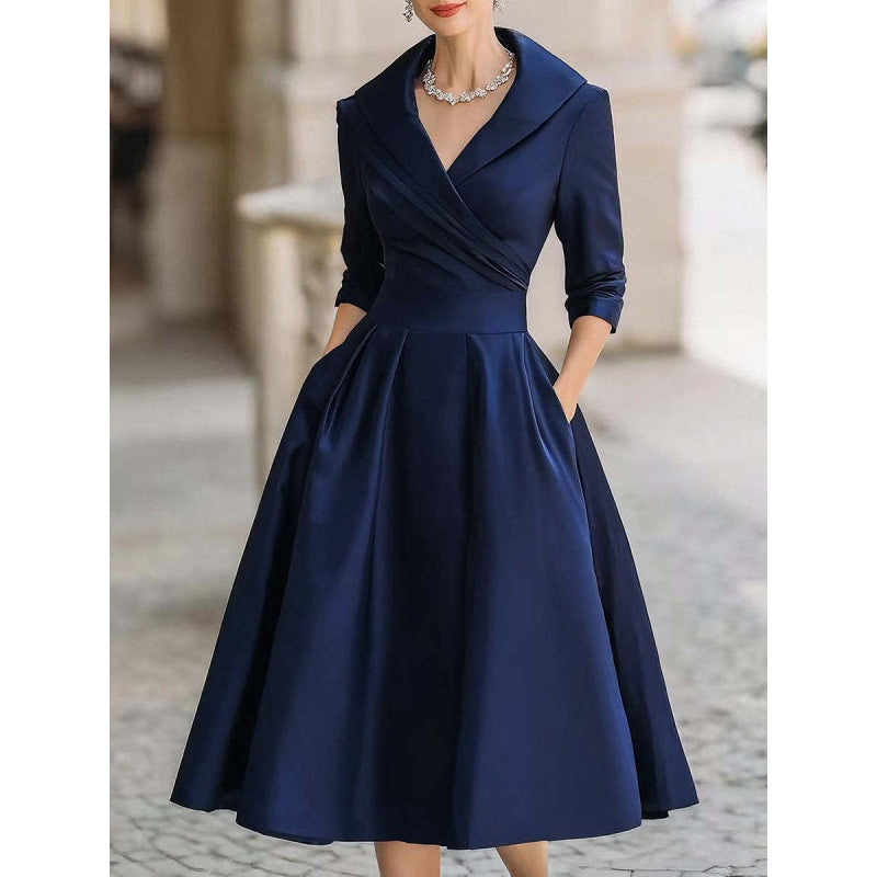 Elegant Formal Waist-tight Dress Slimming Elegant Long Sleeve