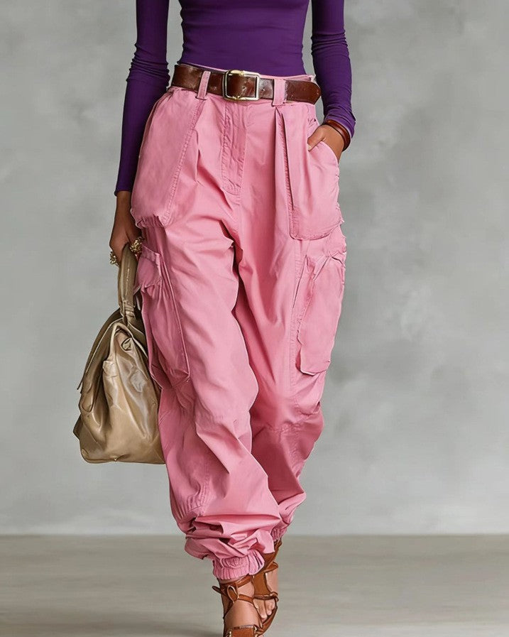 Relaxed-fit Wide-leg Casual Trousers For Women by Royal Closet