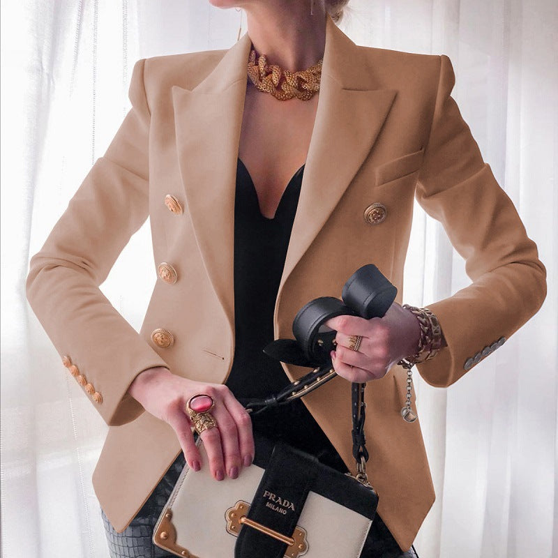Women's New Solid Color Fashion Casual Suit Short Jacket by Royal Closet
