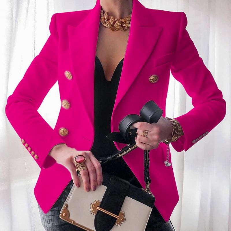Women's New Solid Color Fashion Casual Suit Short Jacket by Royal Closet