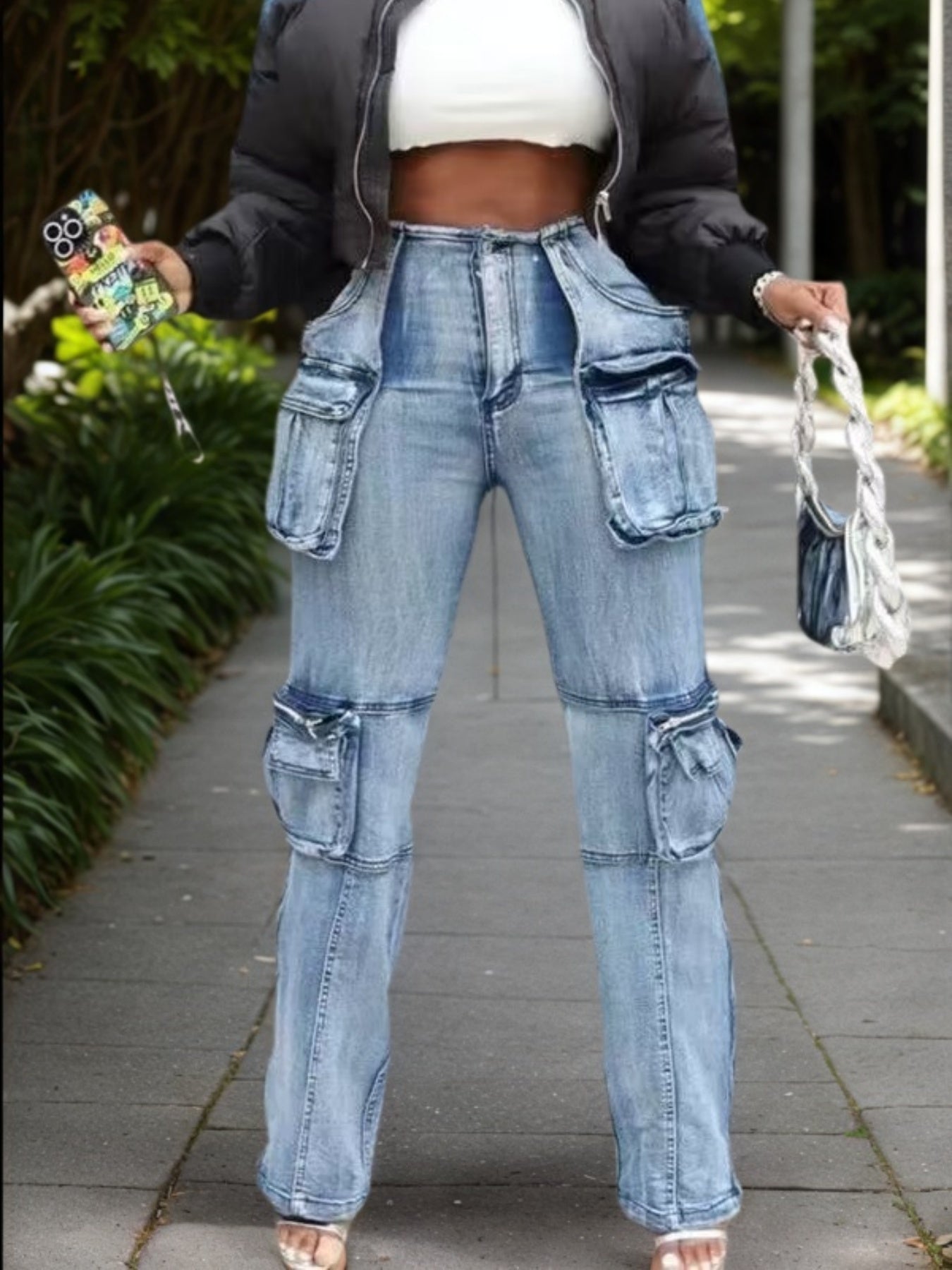 Womens Mid-waisted Straight-cut Jeans by Royal Closet