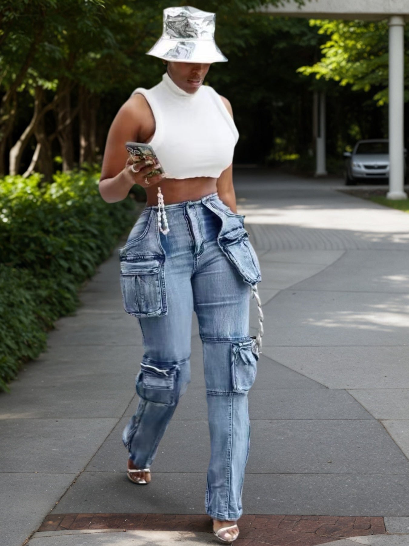 Womens Mid-waisted Straight-cut Jeans by Royal Closet