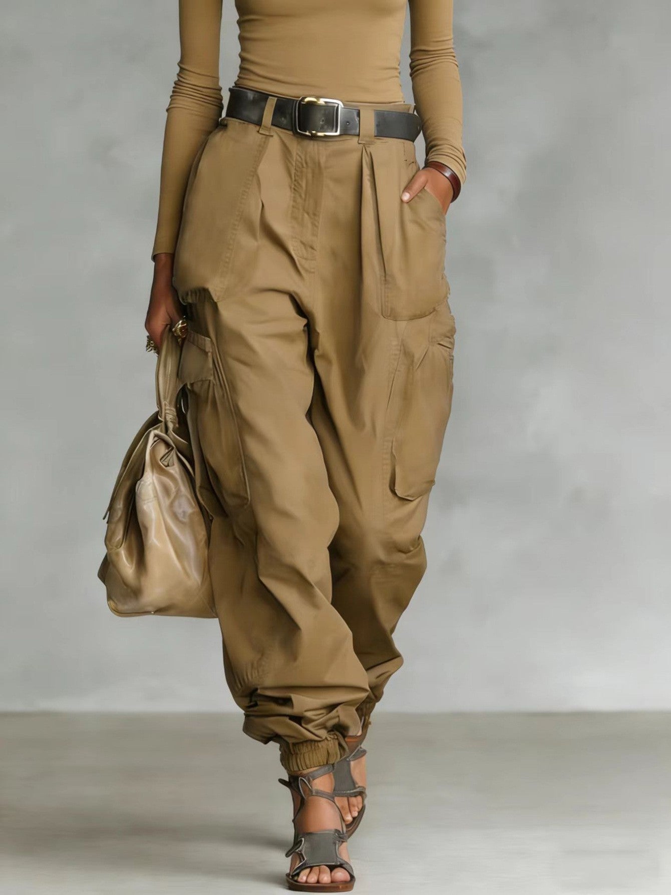 Relaxed-fit Wide-leg Casual Trousers For Women by Royal Closet