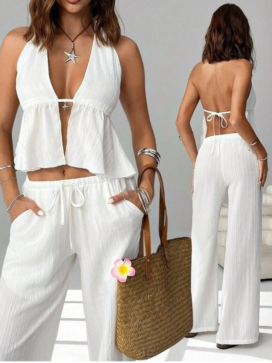 Halter Neck Cami and Pants Set by Trendsi