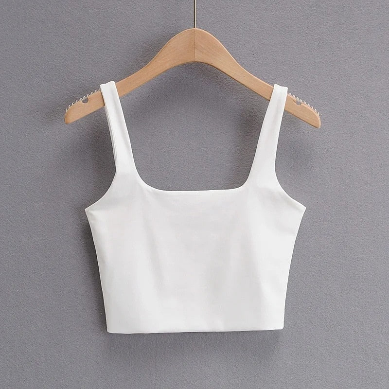 Summer Women Sexy Sleeveless Tops Fashion Short Square Collar Tank Tops 6 Colors by eprolo