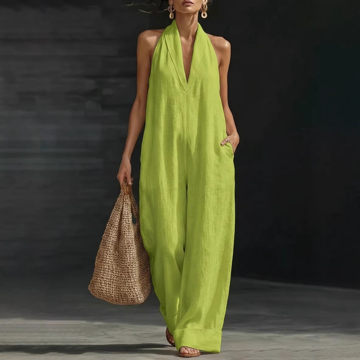 Simple, Elegant, And Comfortable Sleeveless Jumpsuit by Royal Closet