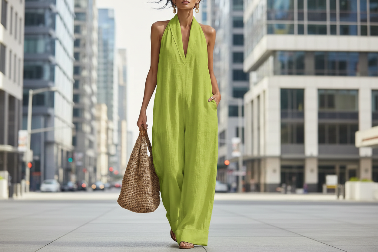 Simple, Elegant, And Comfortable Sleeveless Jumpsuit by Royal Closet