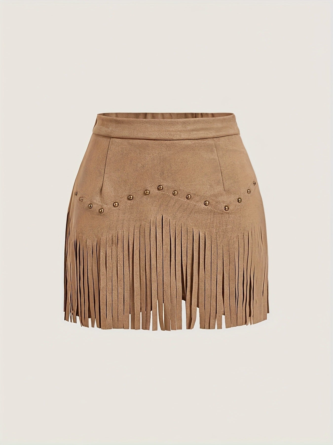 Womens Retro Rivet Tassel Mini Skirt by Royal Closet
