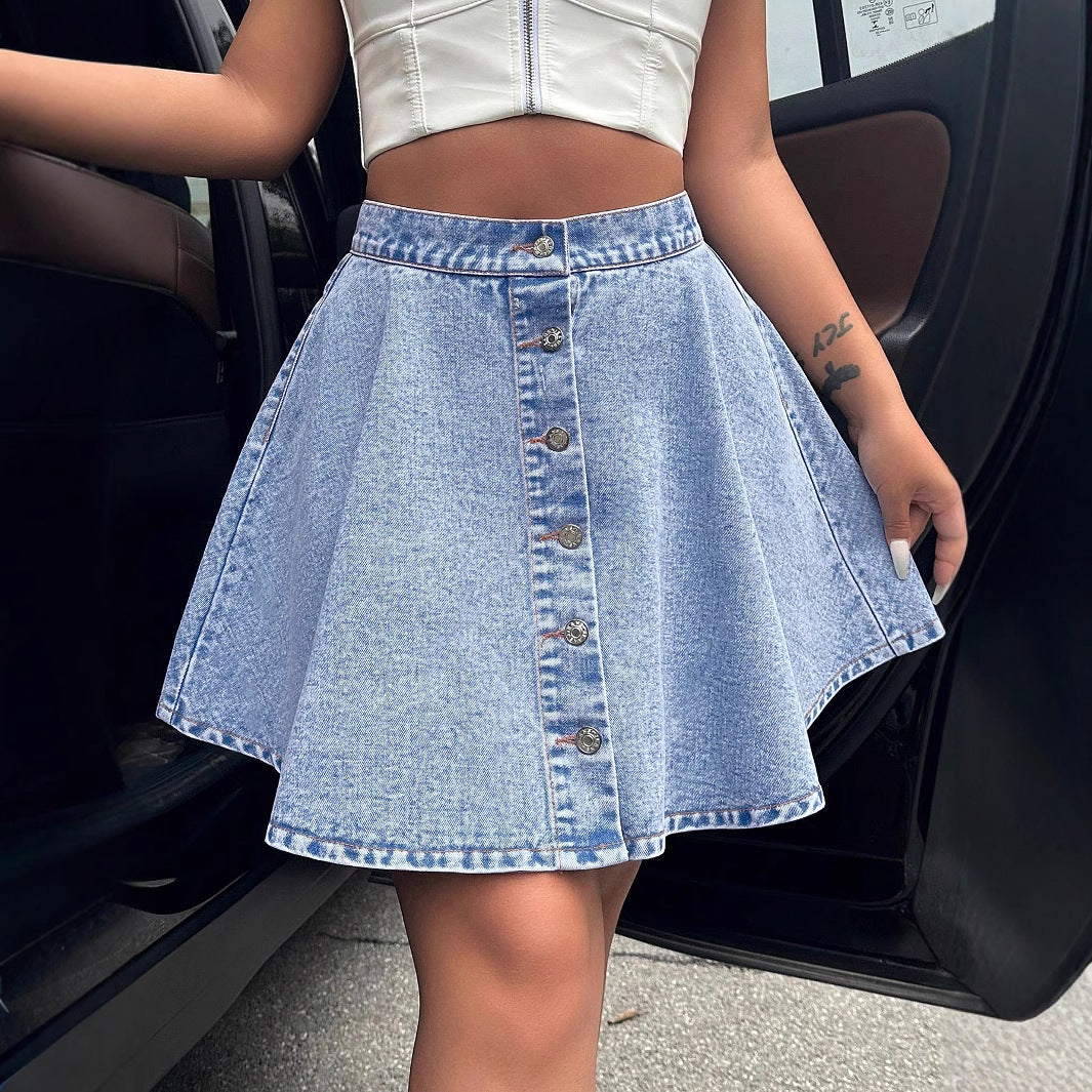 High waisted loose denim skirt by eprolo