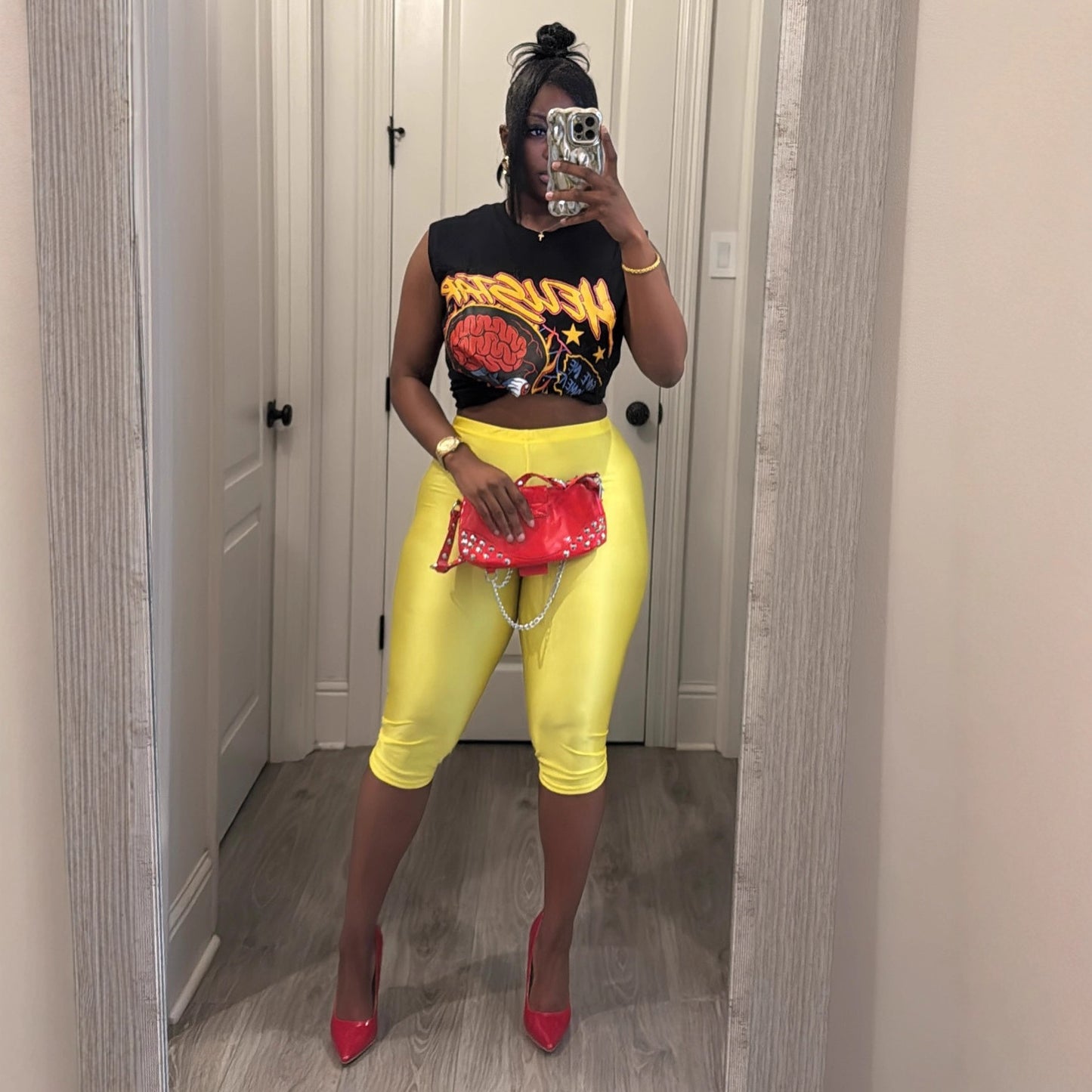 Cartoon Sleeveless T-shirt And Leggings Set by Royal Closet