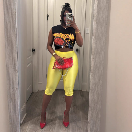 Cartoon Sleeveless T-shirt And Leggings Set by Royal Closet