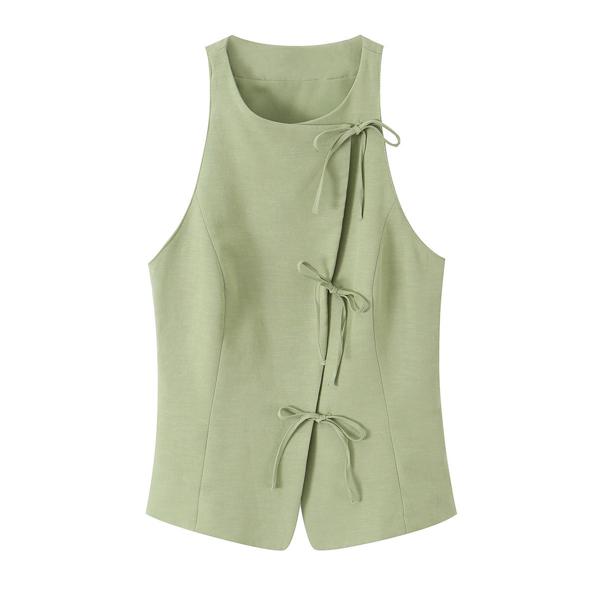 Bow tie hanging neck collar top+skirt and pants set by eprolo