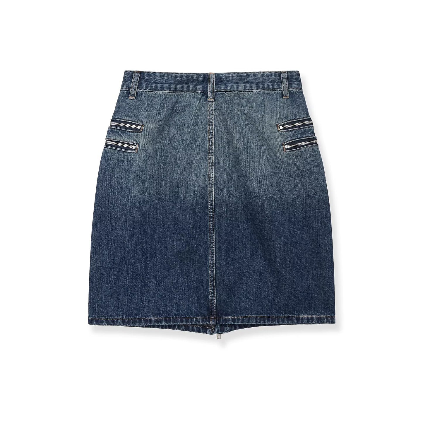 Mid waist casual denim Midi skirt by eprolo