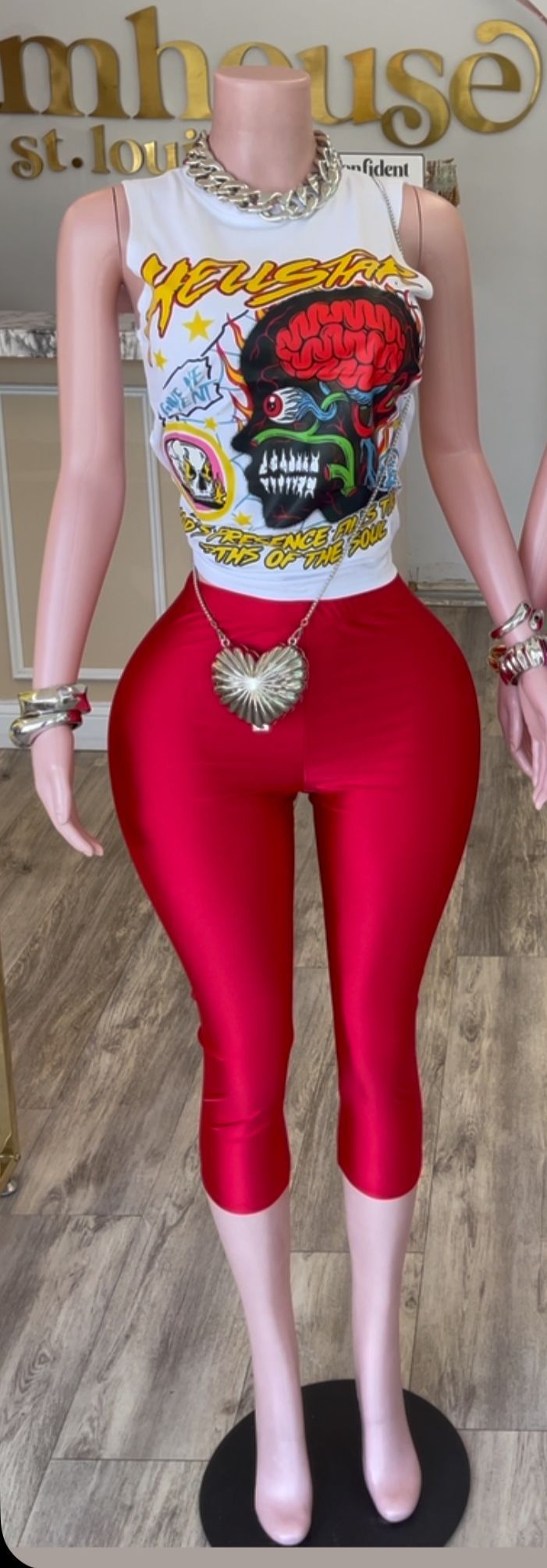 Cartoon Sleeveless T-shirt And Leggings Set by Royal Closet