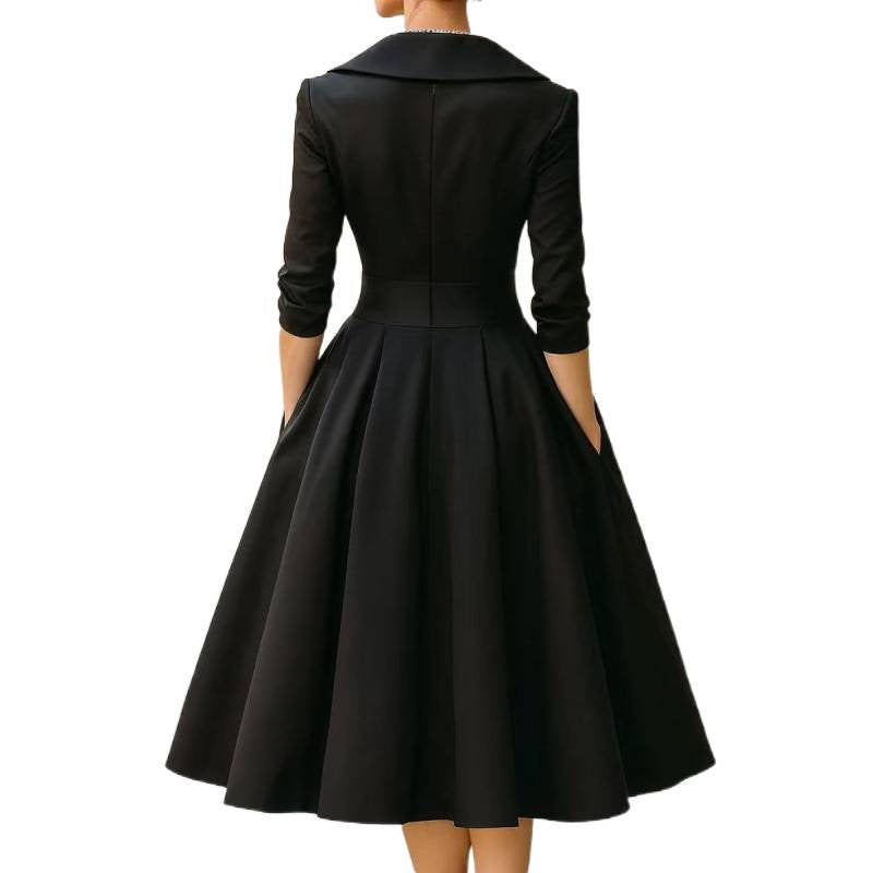 Elegant Formal Waist-tight Dress Slimming Elegant Long Sleeve