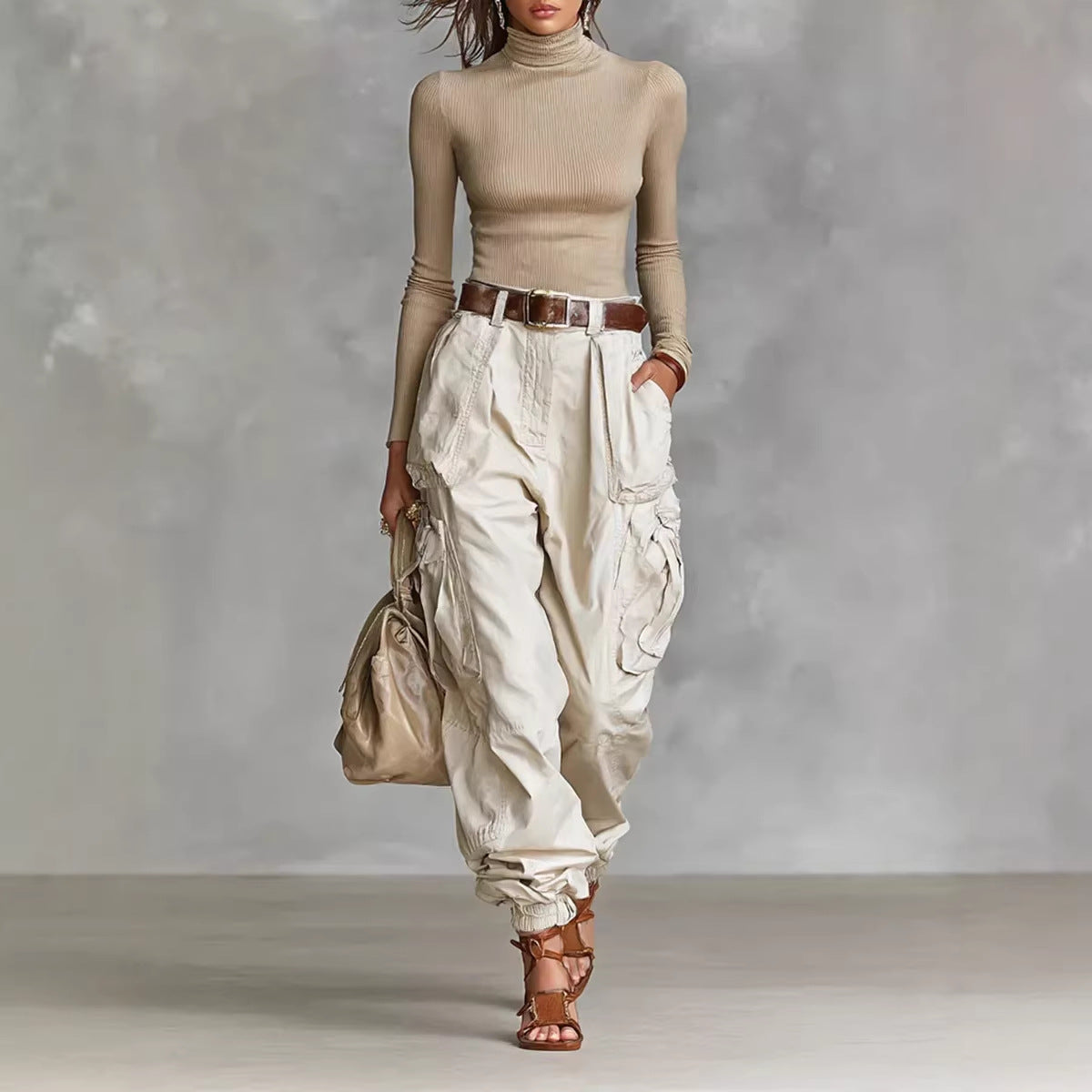 Relaxed-fit Wide-leg Casual Trousers For Women by Royal Closet