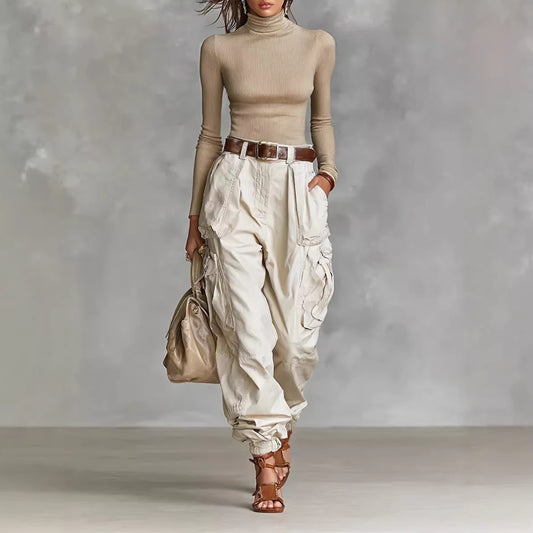 Relaxed-fit Wide-leg Casual Trousers For Women by Royal Closet