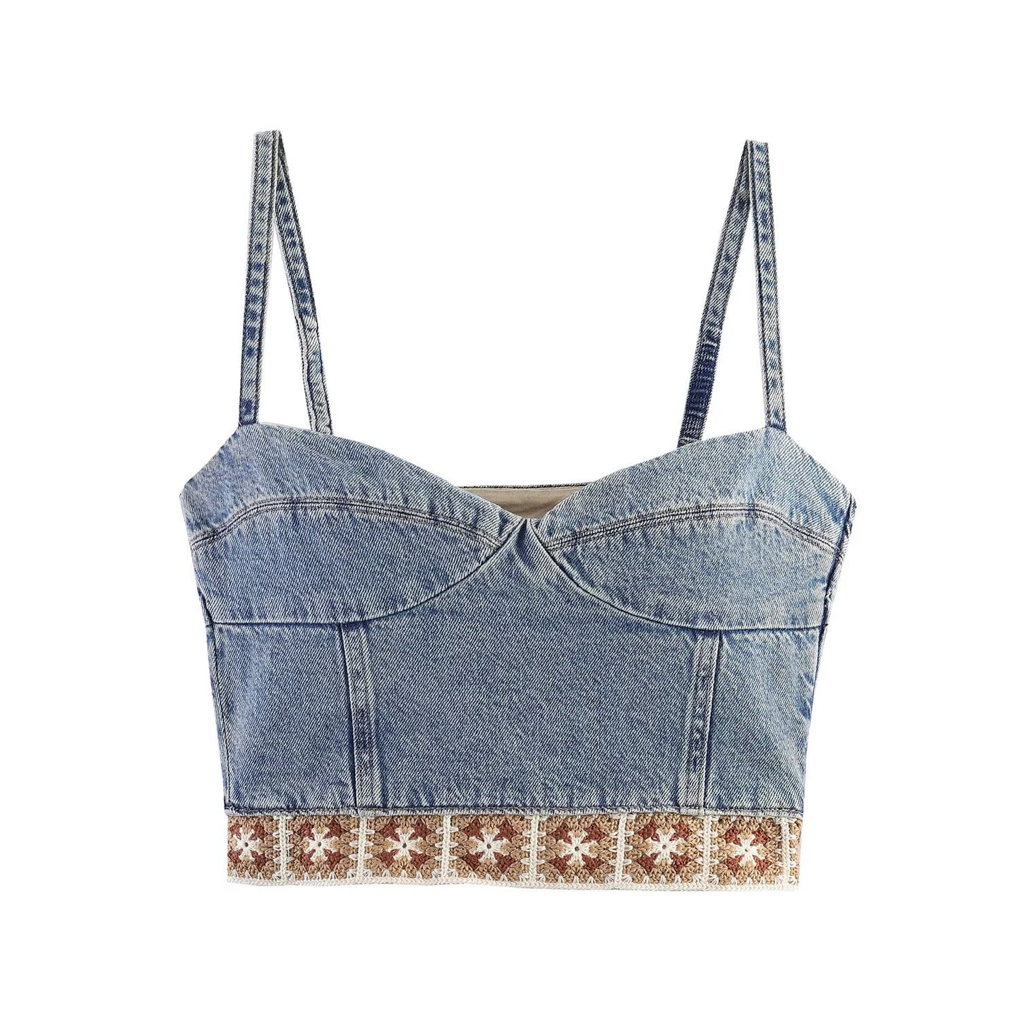 Splicing top+loose jeans set by eprolo