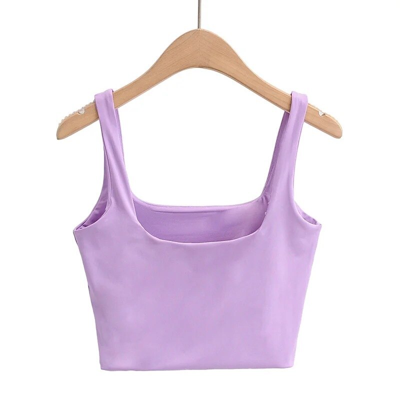 Summer Women Sexy Sleeveless Tops Fashion Short Square Collar Tank Tops 6 Colors by eprolo