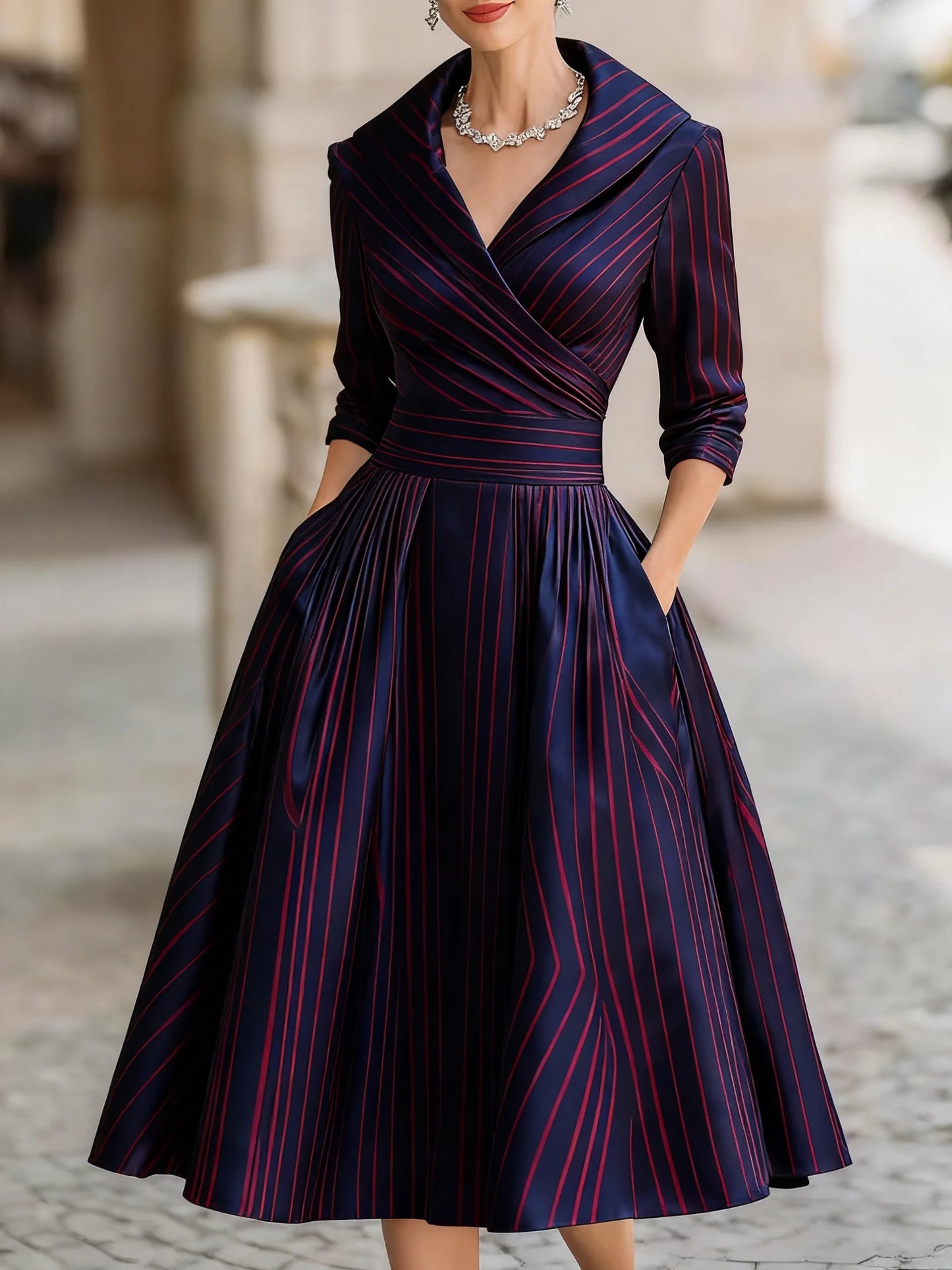 Elegant Formal Waist-tight Dress Slimming Elegant Long Sleeve