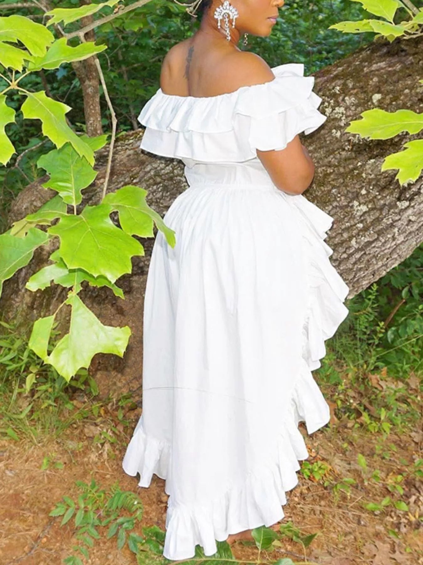 Ruffle Off-Shoulder High-Low Blouse by Trendsi