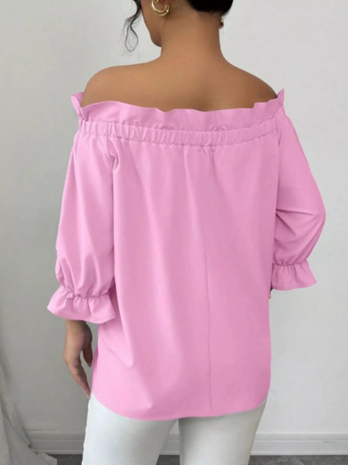 Bow Flounce Sleeve Blouse by Trendsi