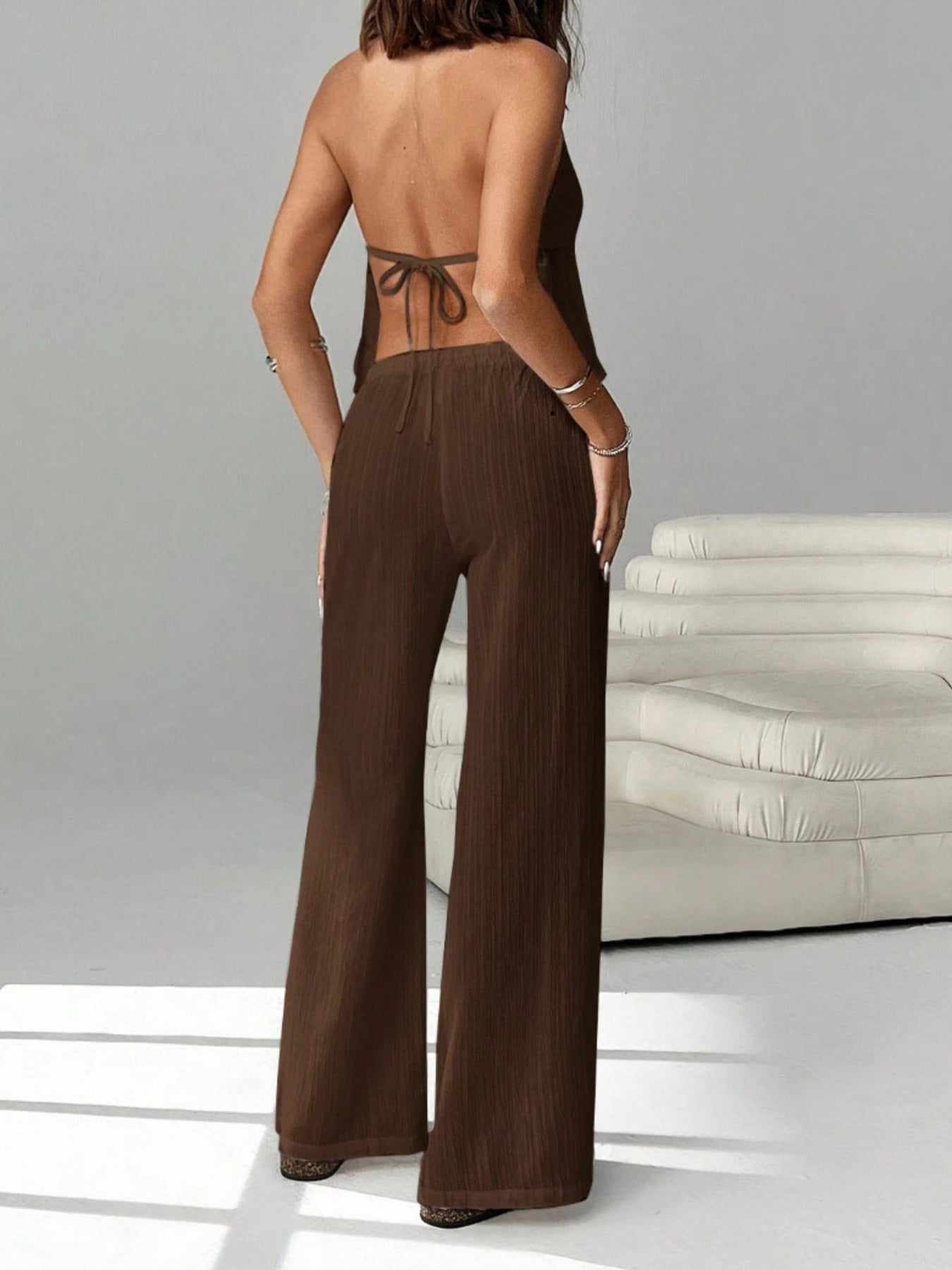 Halter Neck Cami and Pants Set by Trendsi
