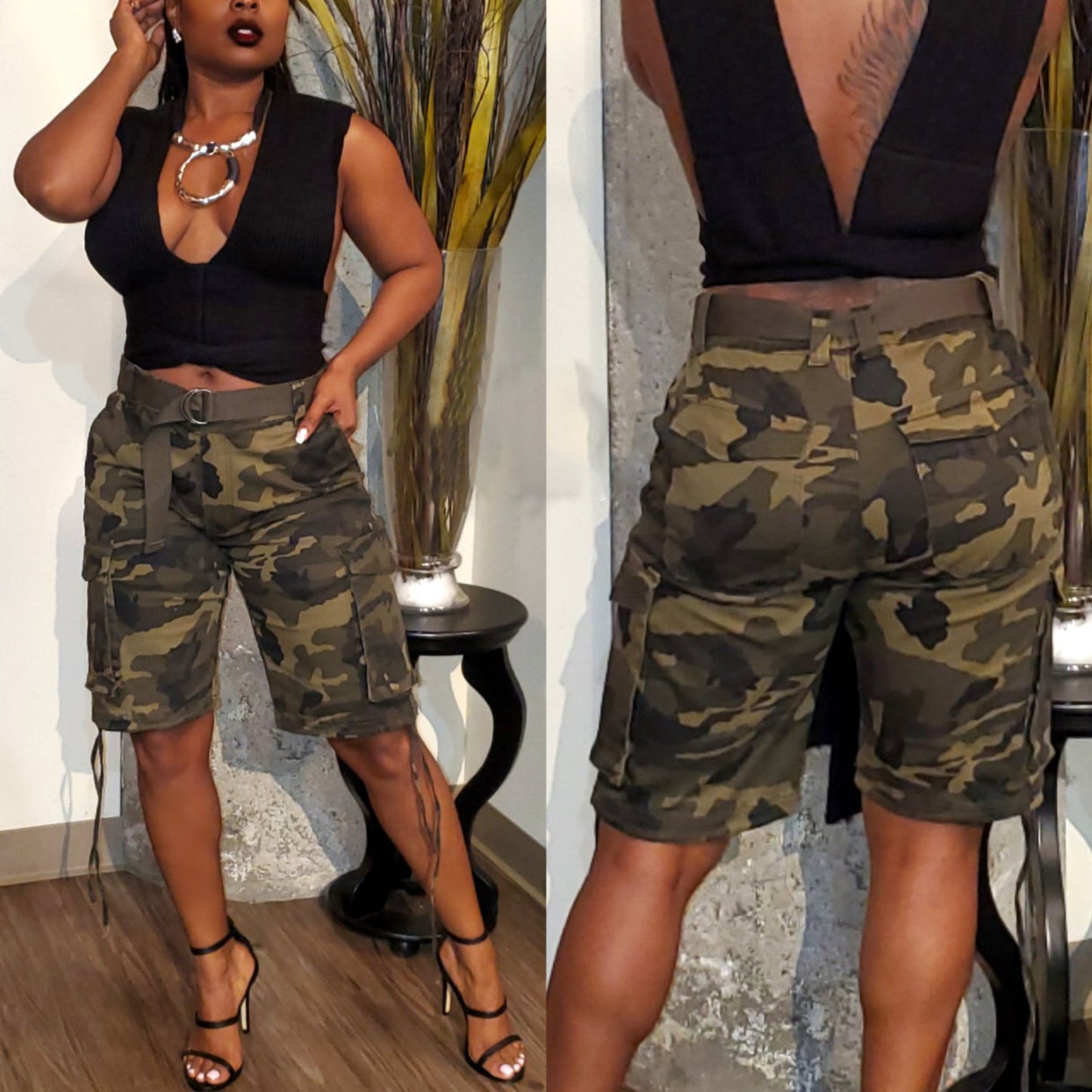Camouflage Drawstring Multi-pocket Cargo Pants by Royal Closet