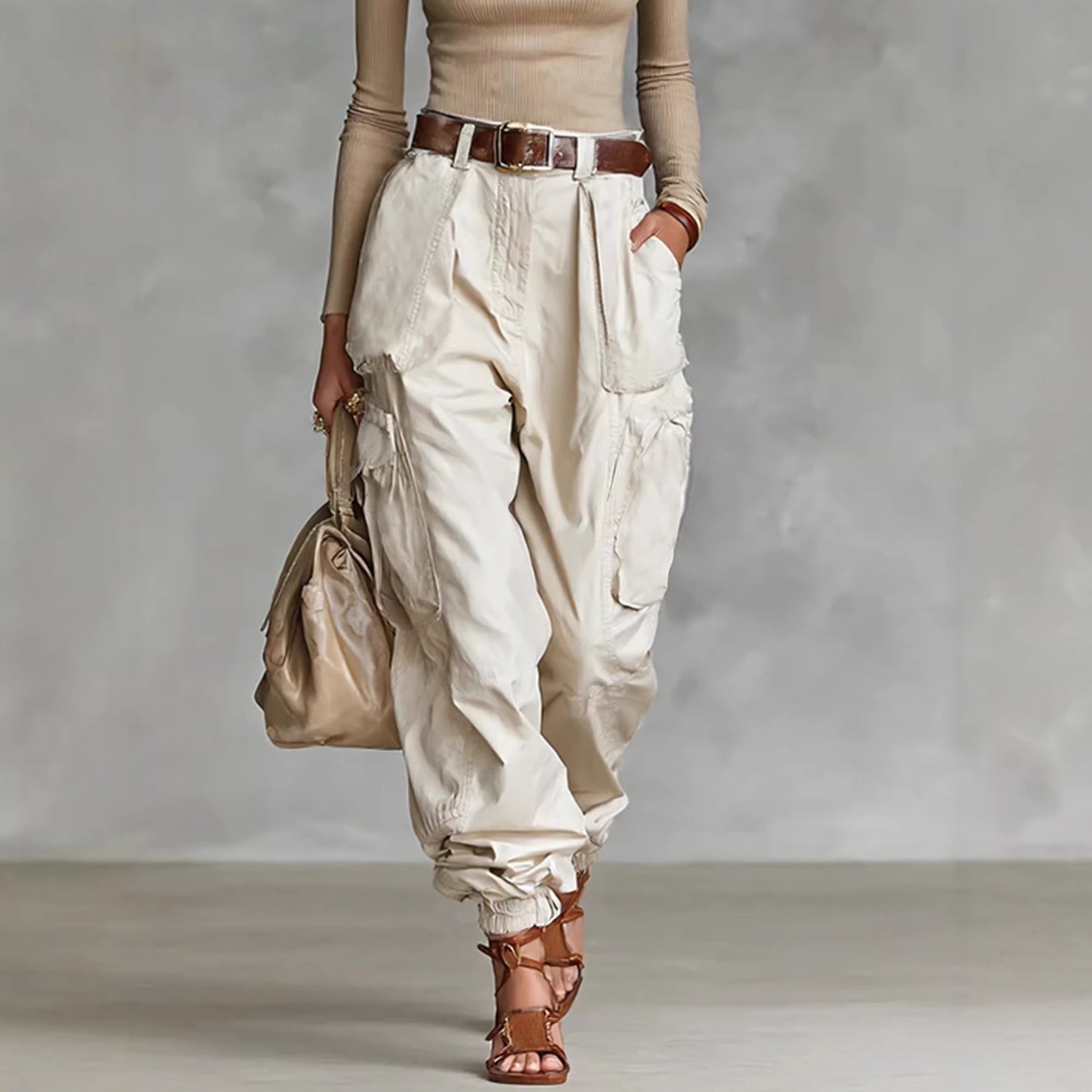 Relaxed-fit Wide-leg Casual Trousers For Women by Royal Closet