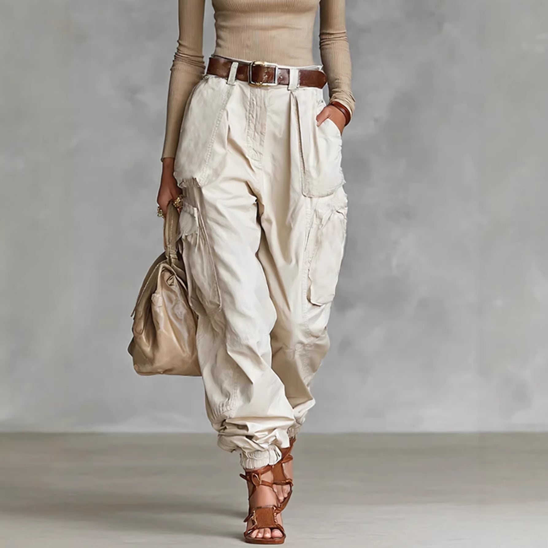 Relaxed-fit Wide-leg Casual Trousers For Women by Royal Closet