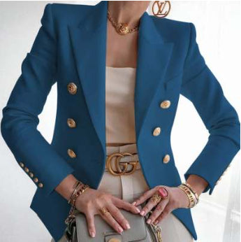 Women's New Solid Color Fashion Casual Suit Short Jacket by Royal Closet