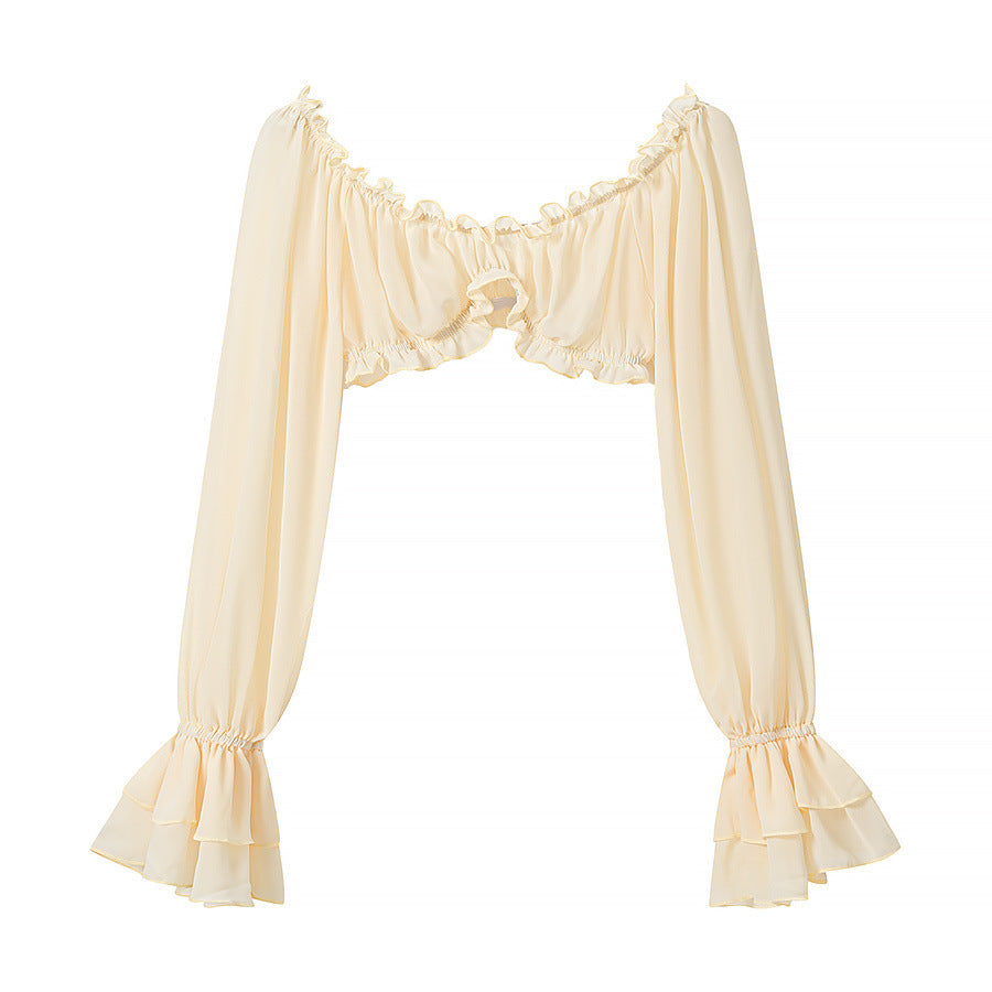 Strapless sexy short top+cake skirt two-piece set by eprolo