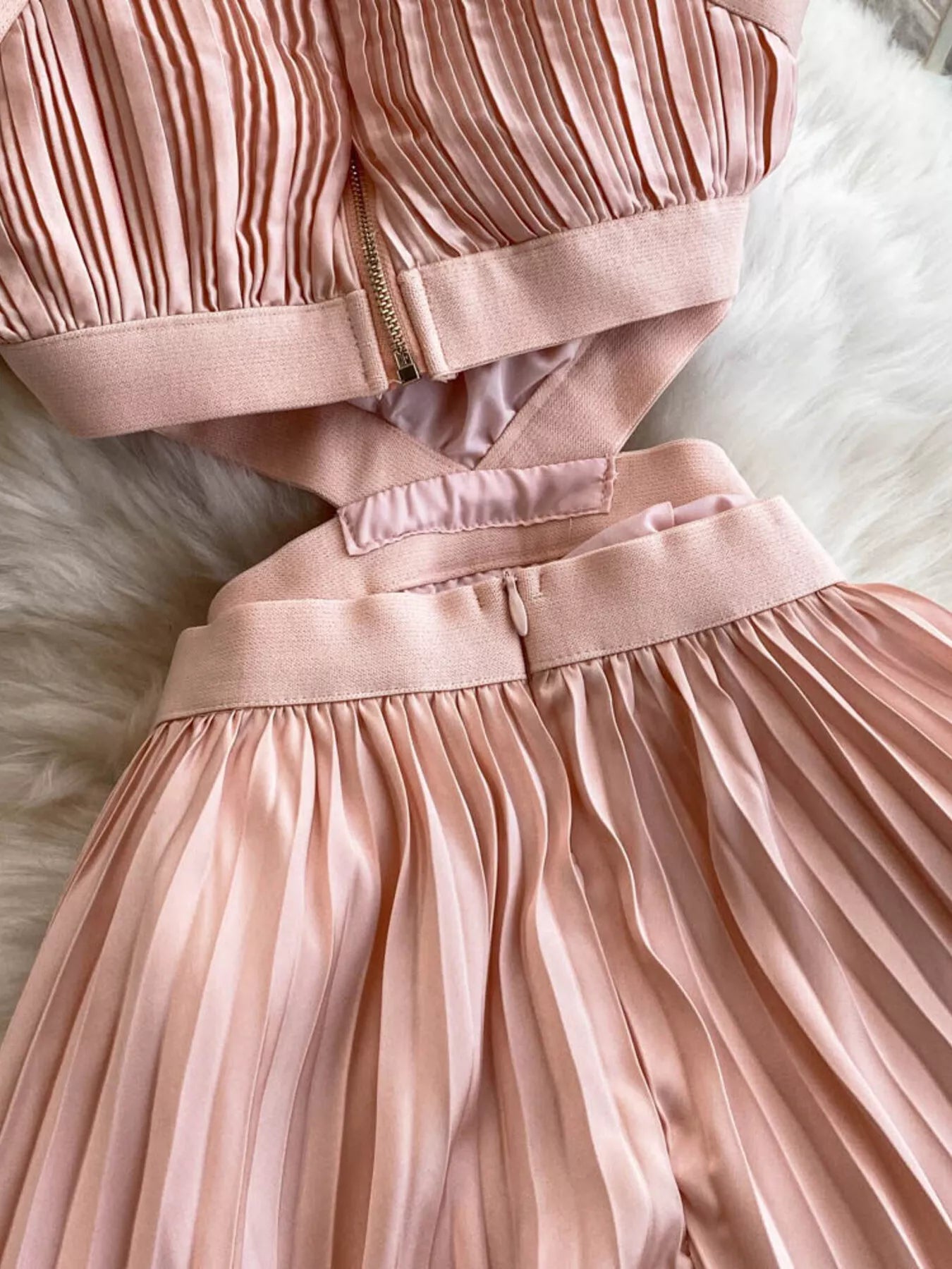 Halter Neck Pleated Maxi Dress by Trendsi