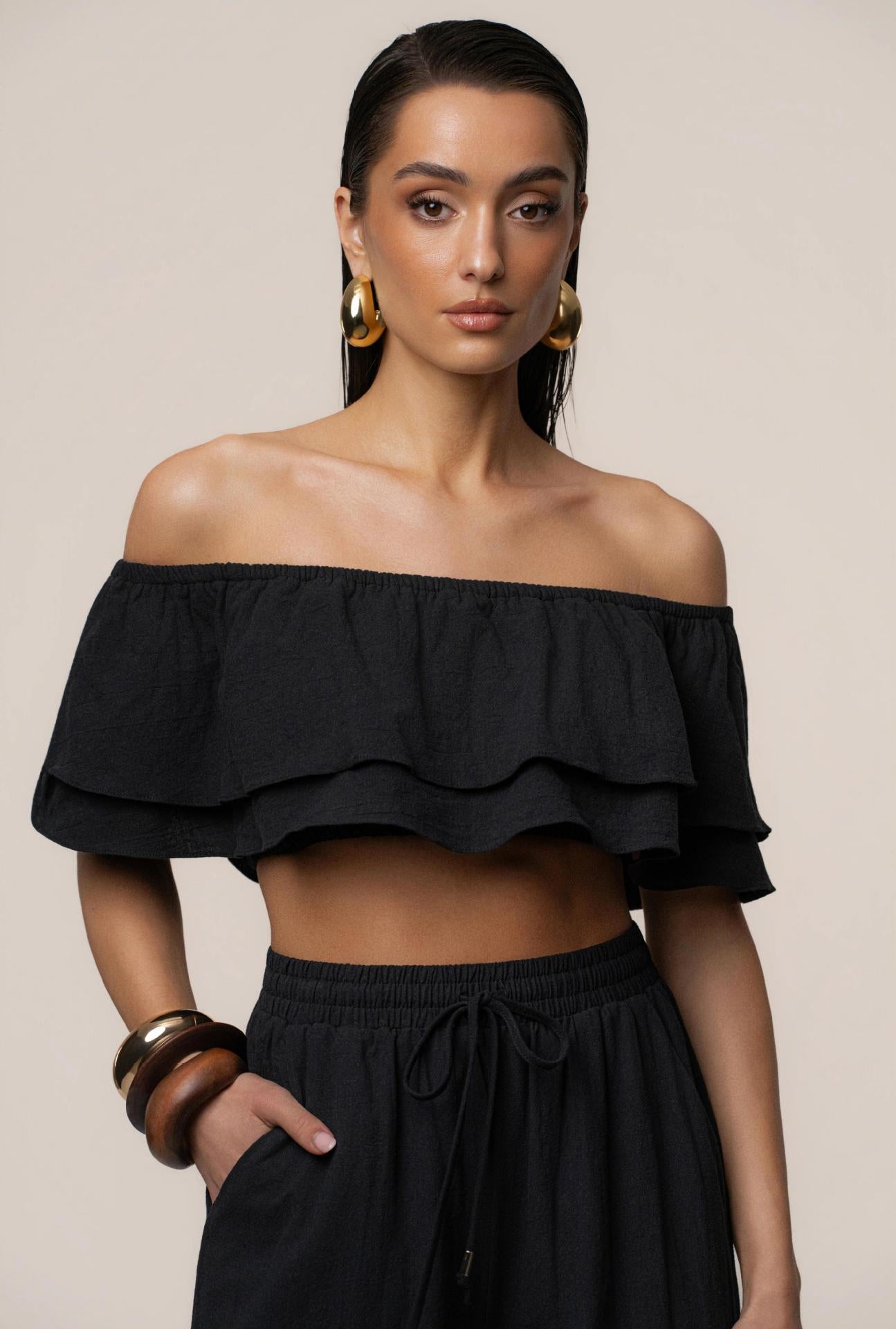 Off-shoulder Top And Pants Womens Casual Set by MELI