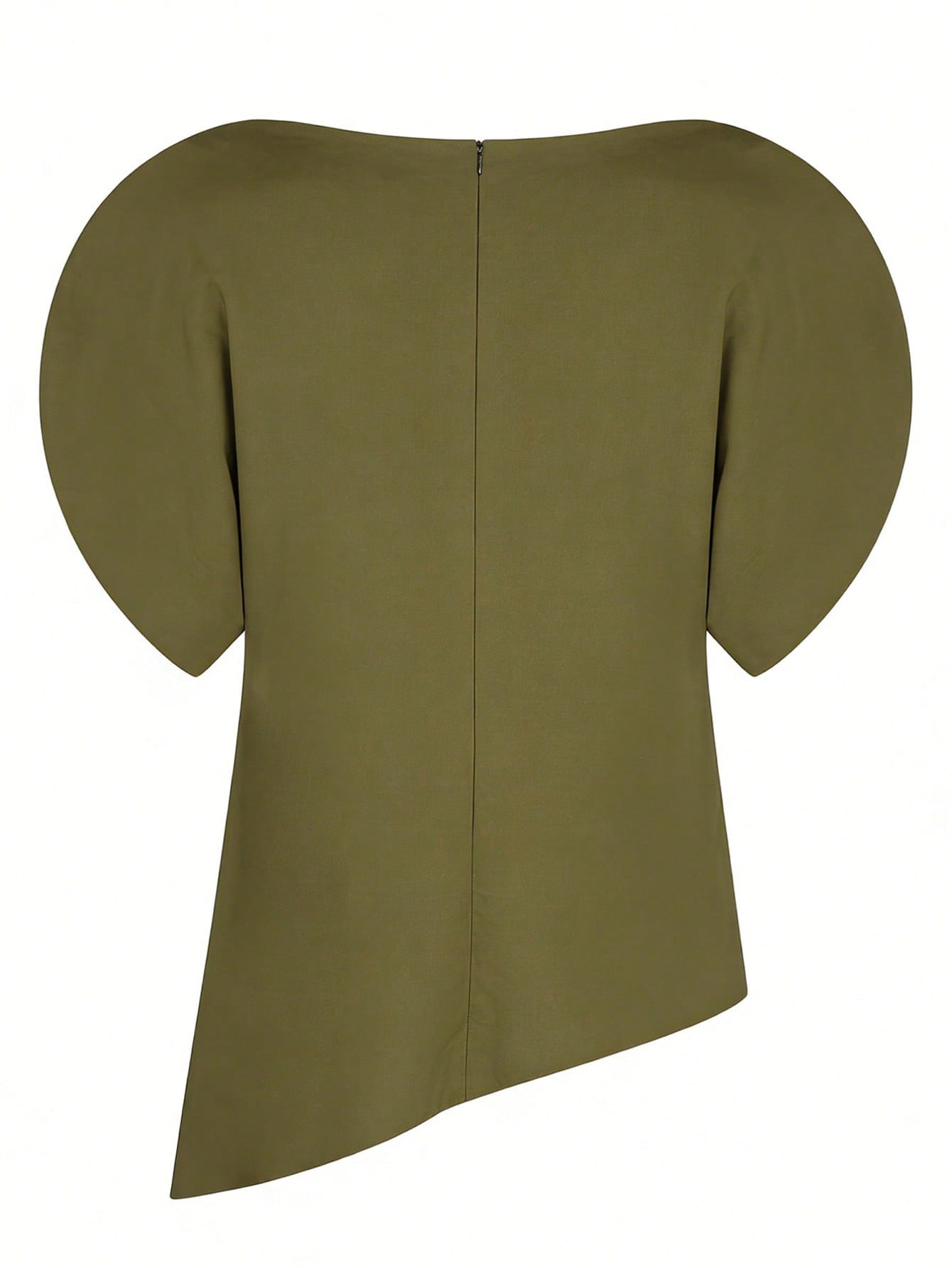 Slim-fit Crewneck Top With Puff Sleeves by Royal Closet