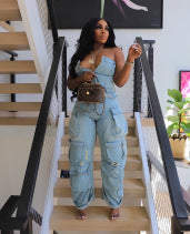 Womens Fashion Multi-pocket Jumpsuit by Royal Closet