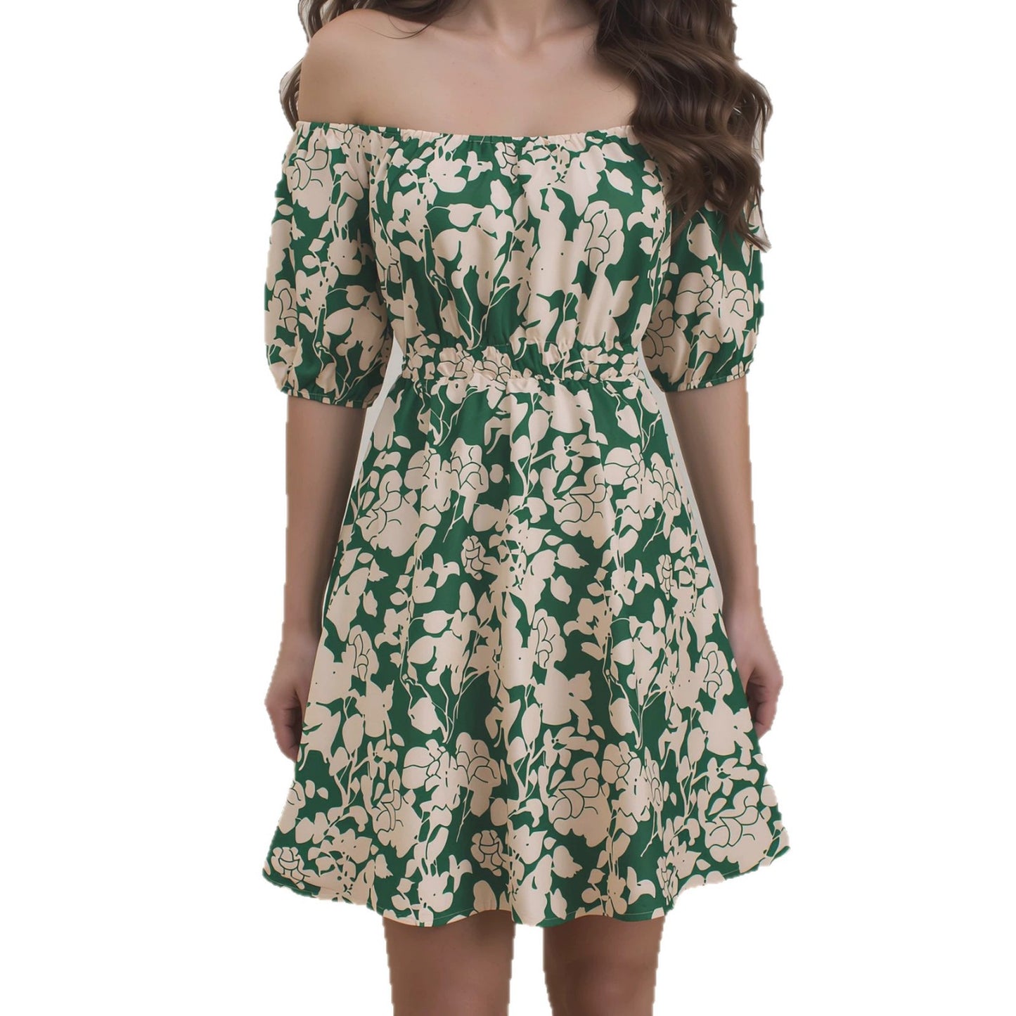 Short sleeved loose floral print dress for women by eprolo