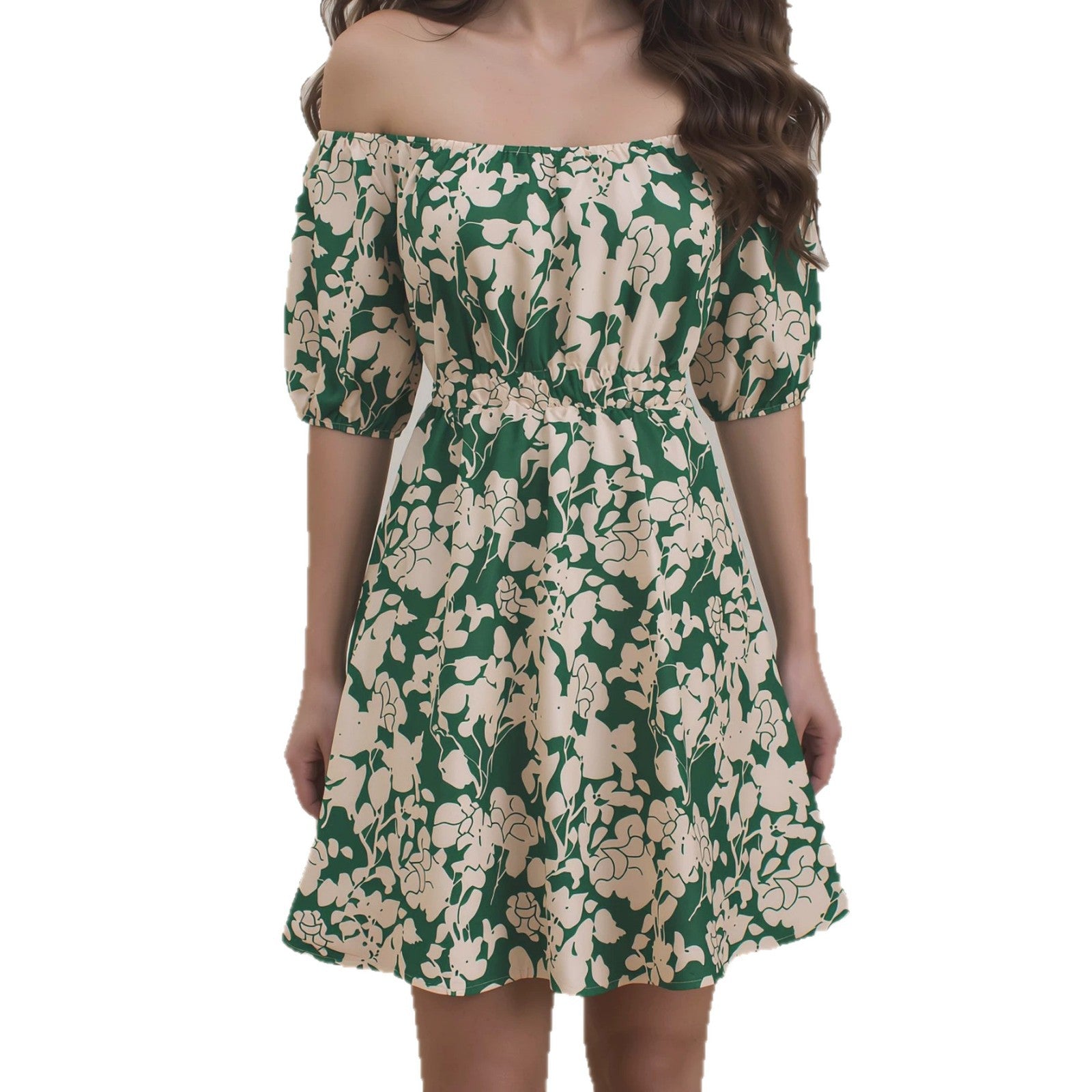 Short sleeved loose floral print dress for women by eprolo