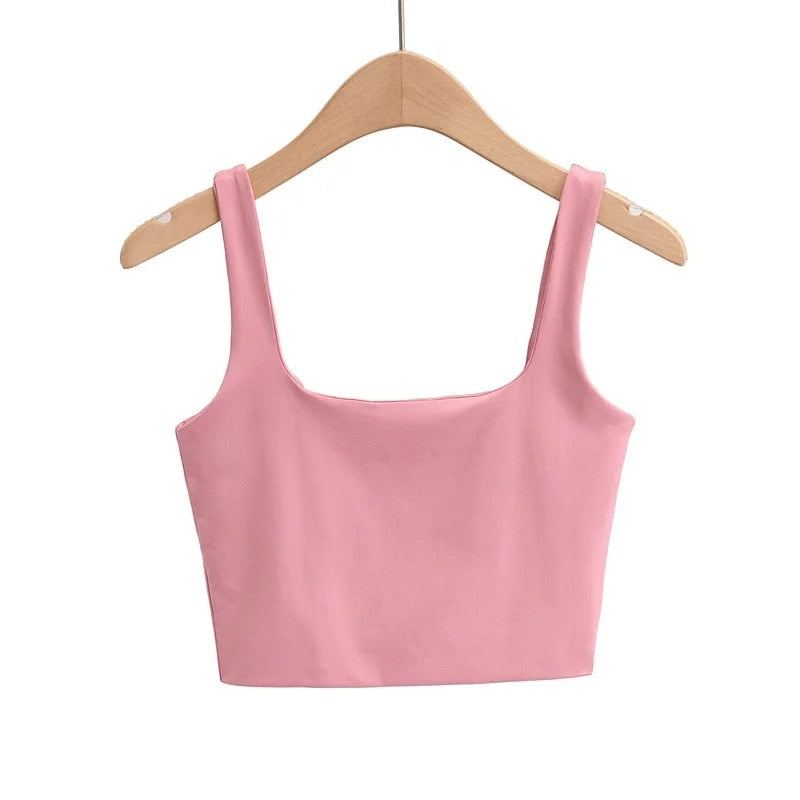 Summer Women Sexy Sleeveless Tops Fashion Short Square Collar Tank Tops 6 Colors by eprolo