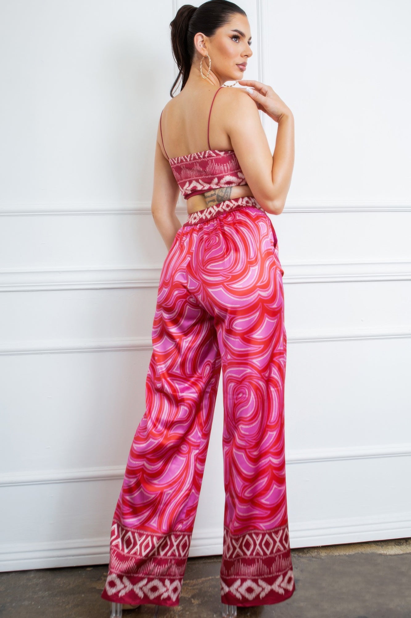 Bra Top And Wide Leg Pants Set by Royal Closet