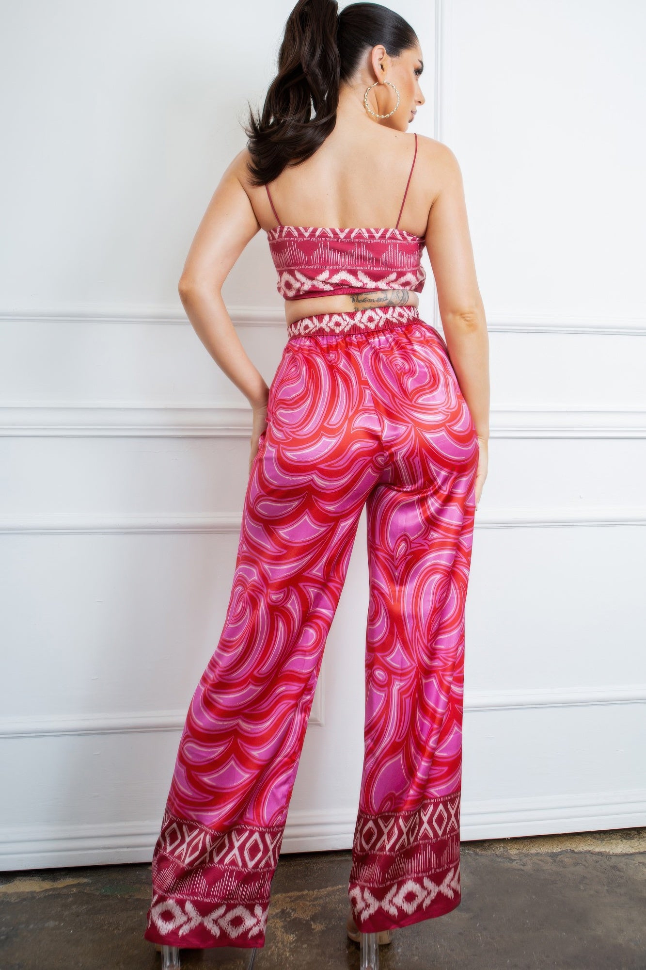 Bra Top And Wide Leg Pants Set by Royal Closet