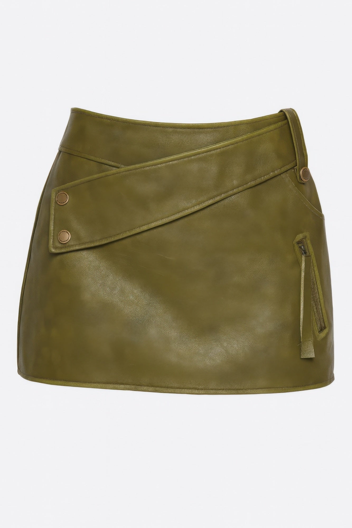 Faux Leather Strap Mini Skirt by Royal Closet