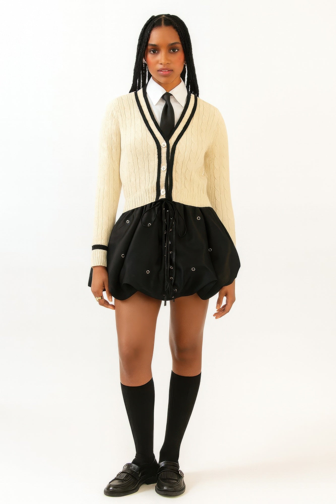 Bubble Lace Up Mini Skirt by Royal Closet