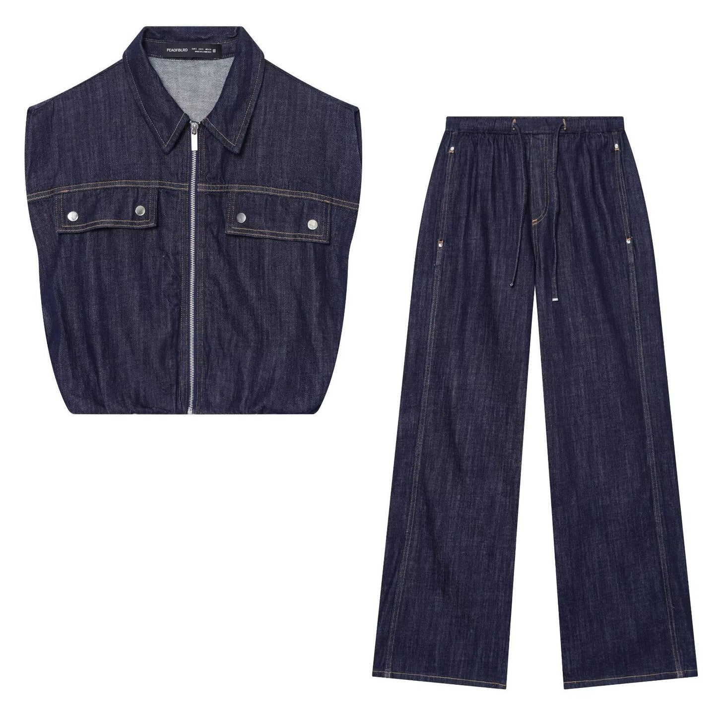 Sleeveless denim vest+denim suit by eprolo